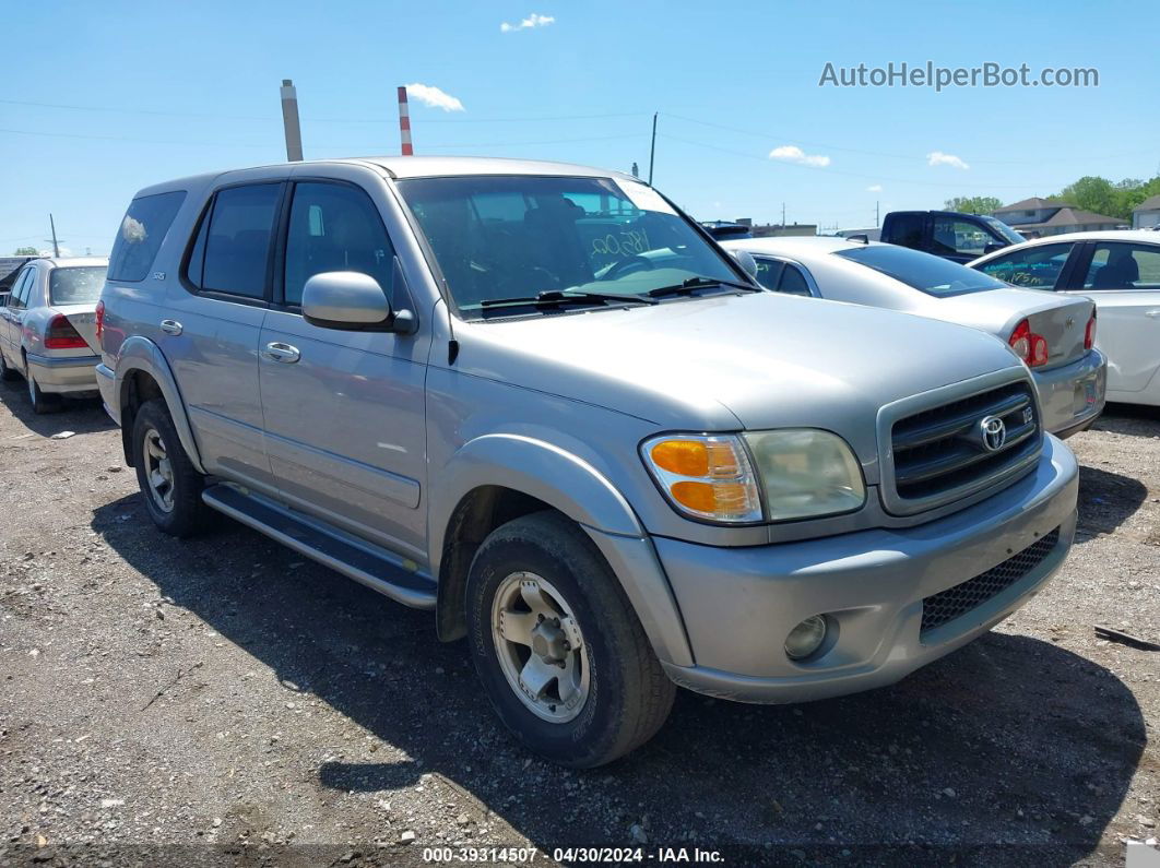 2002 Toyota Sequoia Sr5 V8 Silver vin: 5TDZT34A92S101749