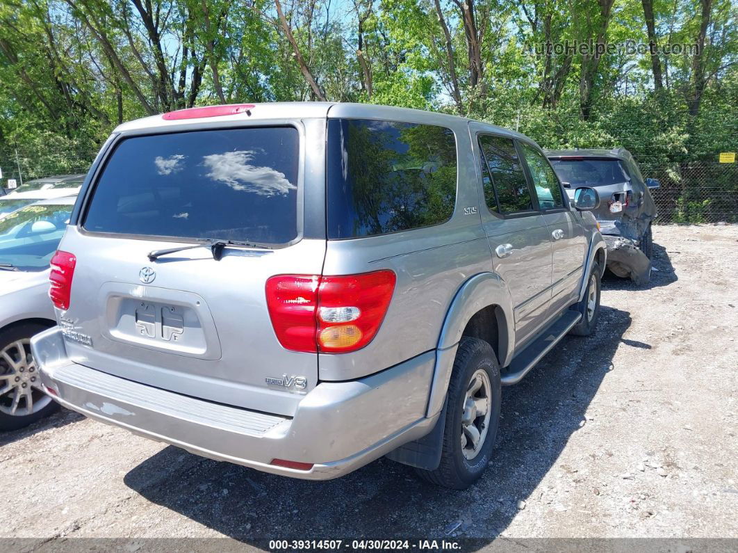 2002 Toyota Sequoia Sr5 V8 Silver vin: 5TDZT34A92S101749