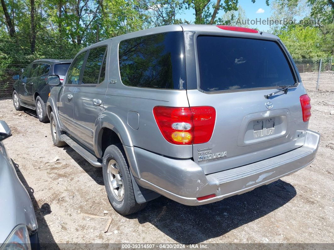 2002 Toyota Sequoia Sr5 V8 Silver vin: 5TDZT34A92S101749