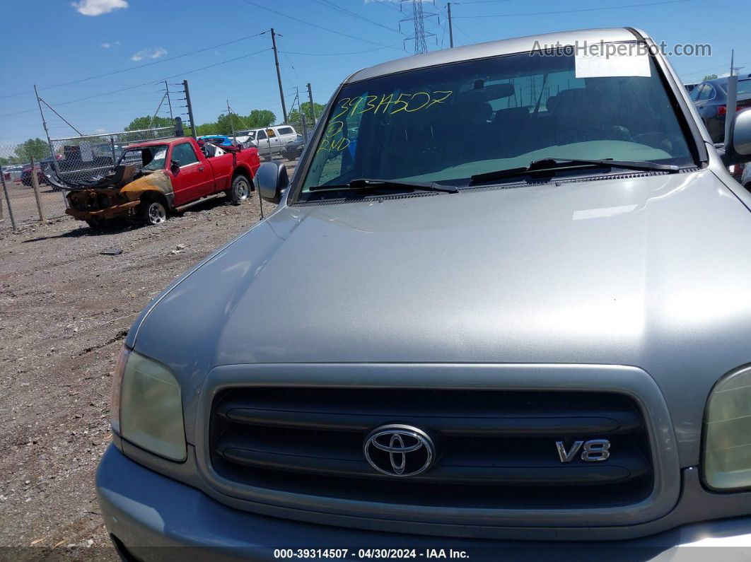 2002 Toyota Sequoia Sr5 V8 Silver vin: 5TDZT34A92S101749