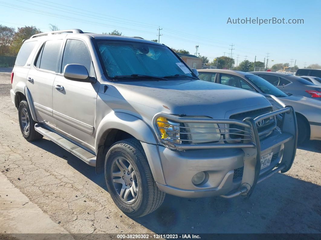 2002 Toyota Sequoia Sr5 Silver vin: 5TDZT34A92S102951