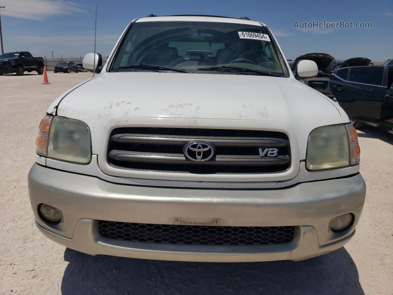 2002 Toyota Sequoia Sr5 White vin: 5TDZT34A92S115487