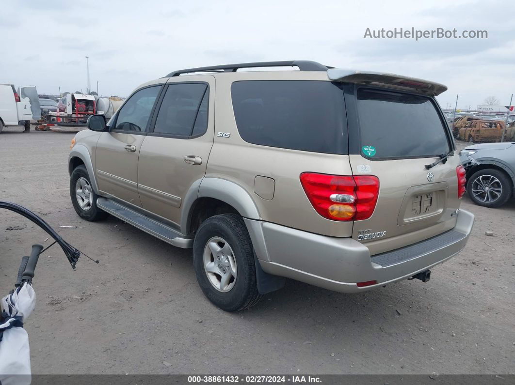 2002 Toyota Sequoia Sr5 V8 Gold vin: 5TDZT34A92S122326