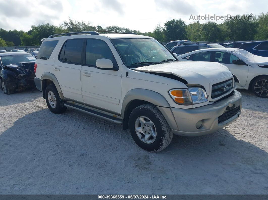 2002 Toyota Sequoia Sr5 V8 White vin: 5TDZT34AX2S087425