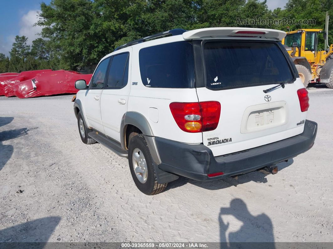 2002 Toyota Sequoia Sr5 V8 White vin: 5TDZT34AX2S087425