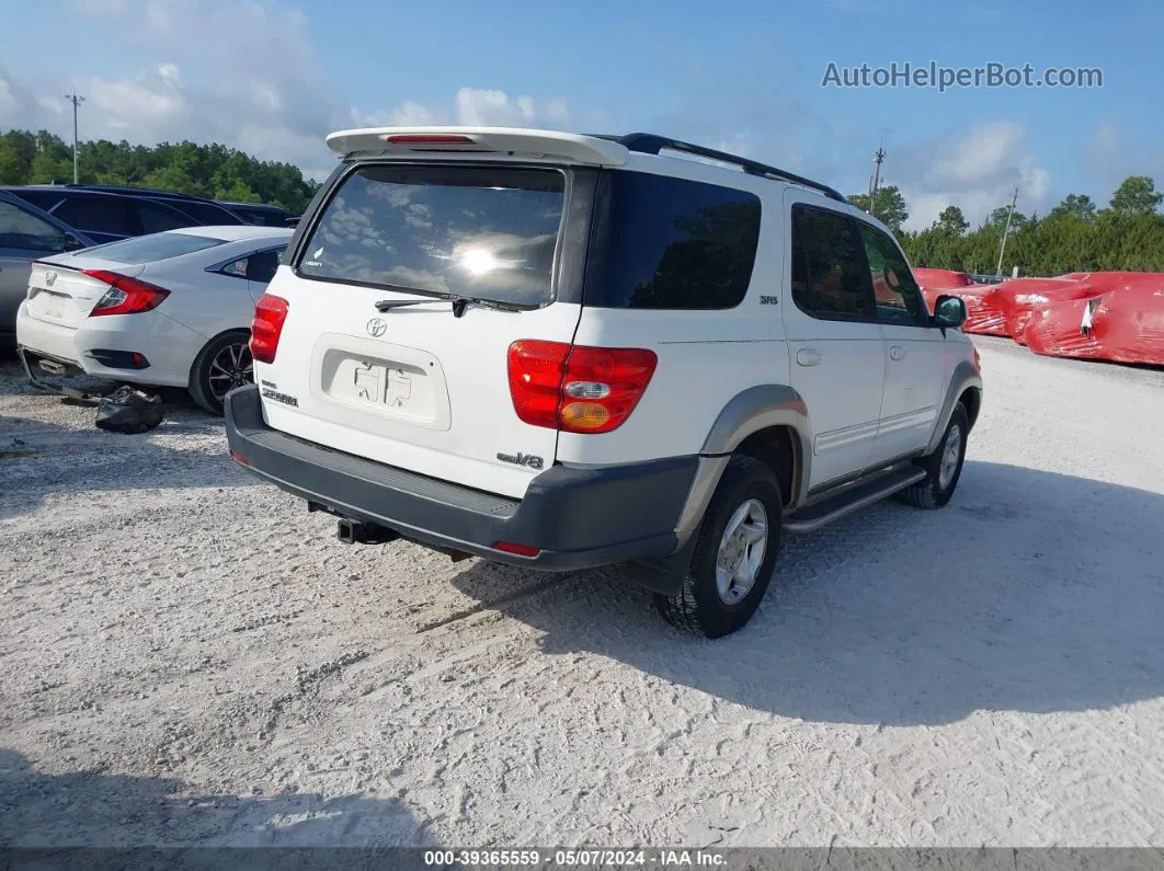 2002 Toyota Sequoia Sr5 V8 White vin: 5TDZT34AX2S087425