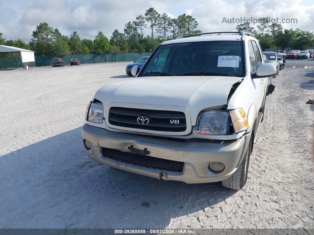 2002 Toyota Sequoia Sr5 V8 White vin: 5TDZT34AX2S087425