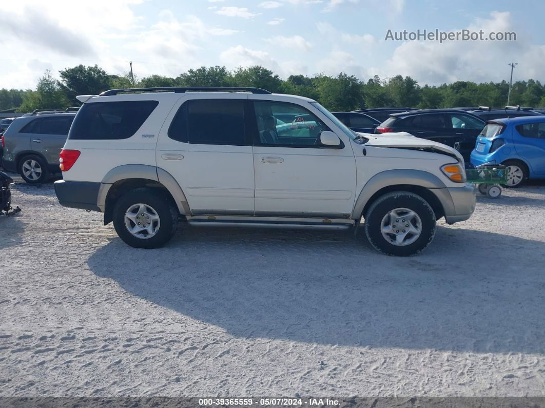 2002 Toyota Sequoia Sr5 V8 White vin: 5TDZT34AX2S087425