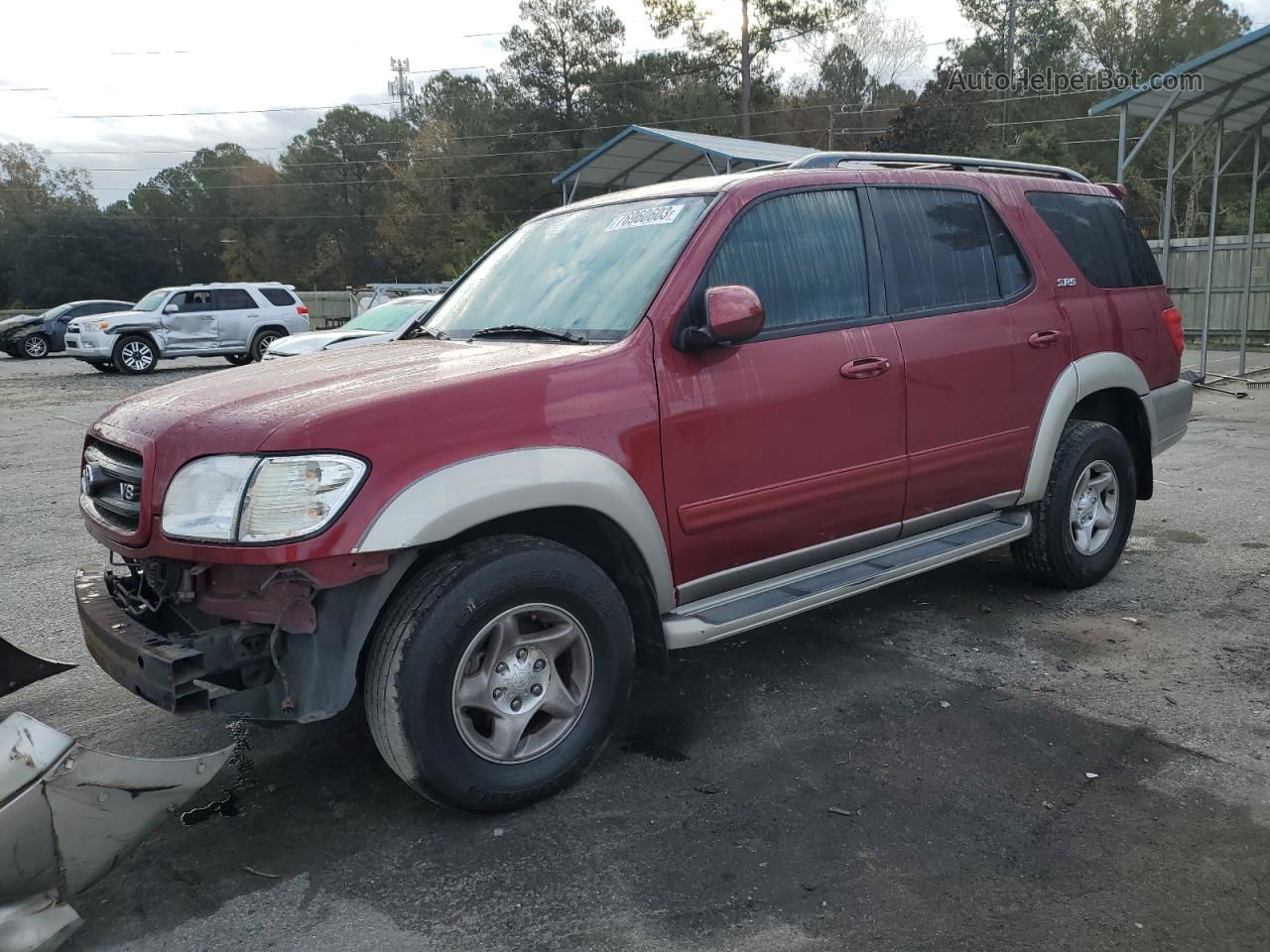 2002 Toyota Sequoia Sr5 Burgundy vin: 5TDZT34AX2S135456