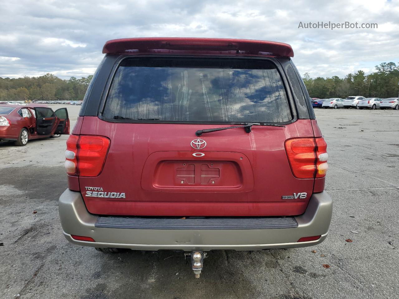 2002 Toyota Sequoia Sr5 Burgundy vin: 5TDZT34AX2S135456