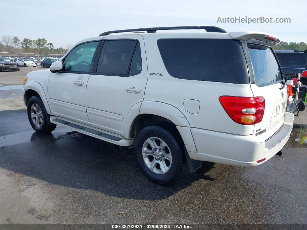 2002 Toyota Sequoia Limited White vin: 5TDZT38A02S082552