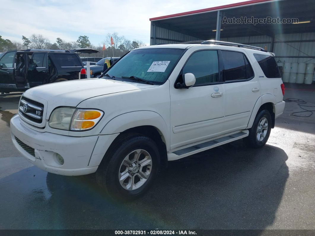 2002 Toyota Sequoia Limited White vin: 5TDZT38A02S082552