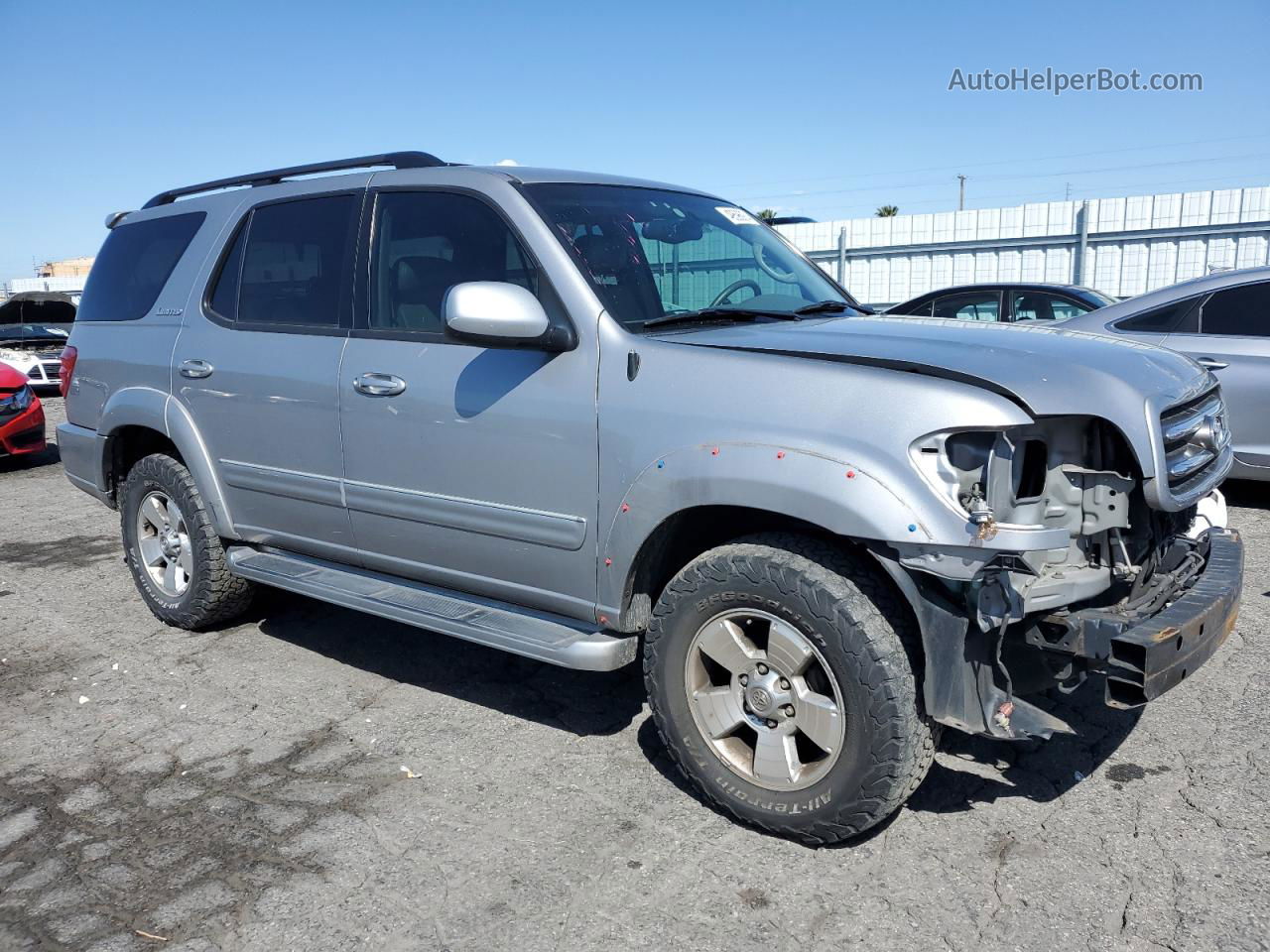 2002 Toyota Sequoia Limited Silver vin: 5TDZT38A02S112830