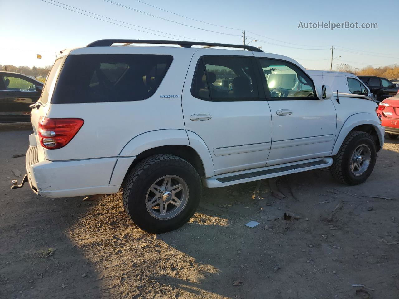 2002 Toyota Sequoia Limited White vin: 5TDZT38A02S130633