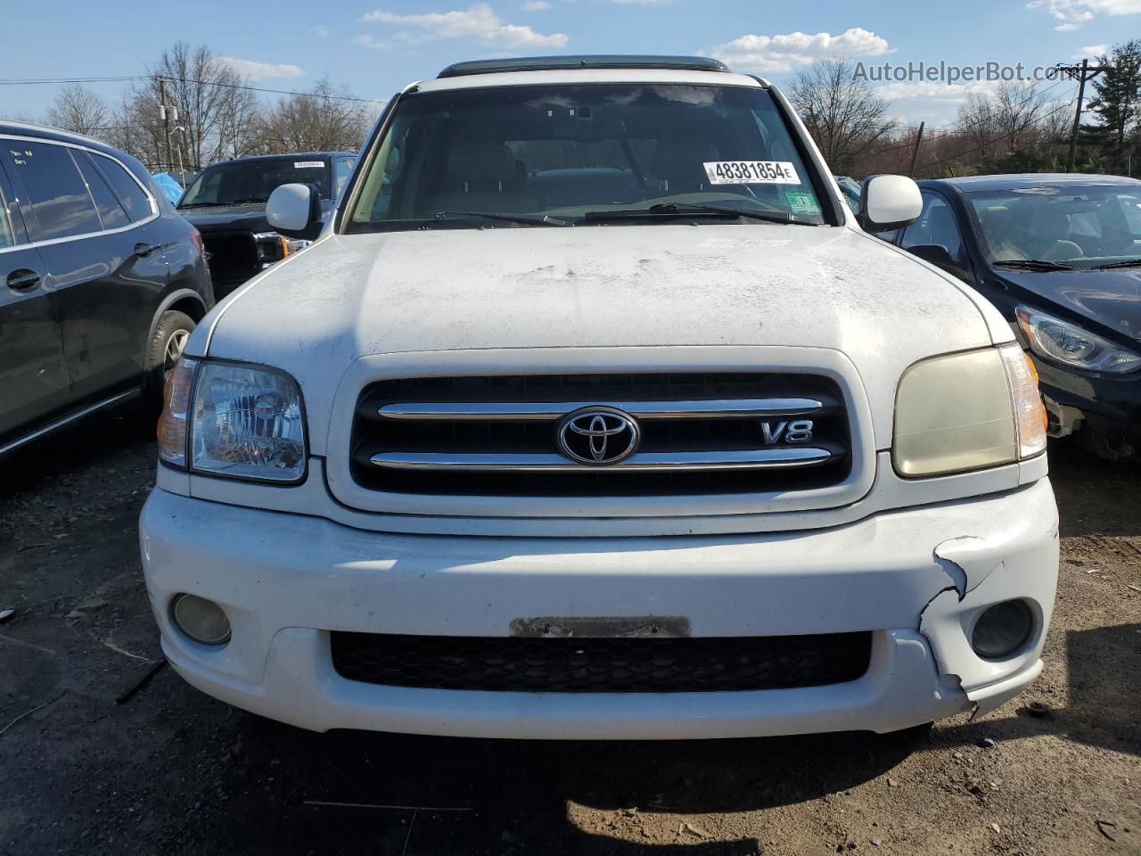 2002 Toyota Sequoia Limited White vin: 5TDZT38A12S074279