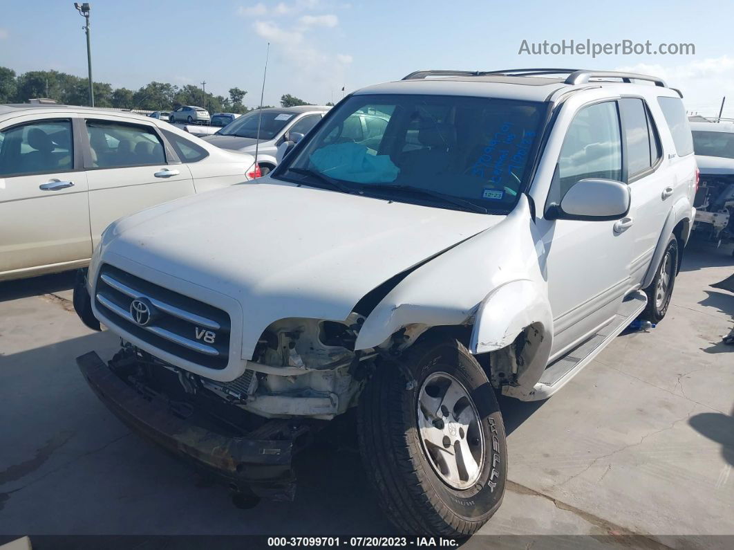 2002 Toyota Sequoia Limited White vin: 5TDZT38A12S112139