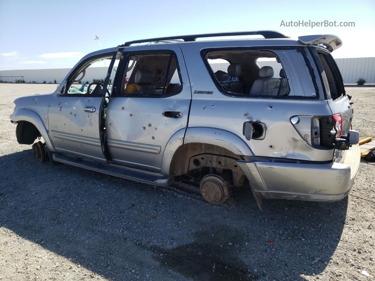 2002 Toyota Sequoia Limited Silver vin: 5TDZT38A12S128048