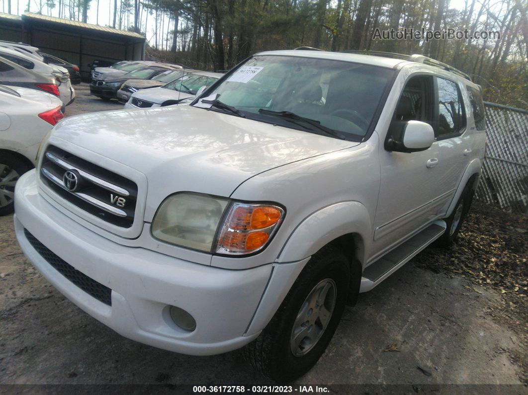 2002 Toyota Sequoia Limited White vin: 5TDZT38A22S067275