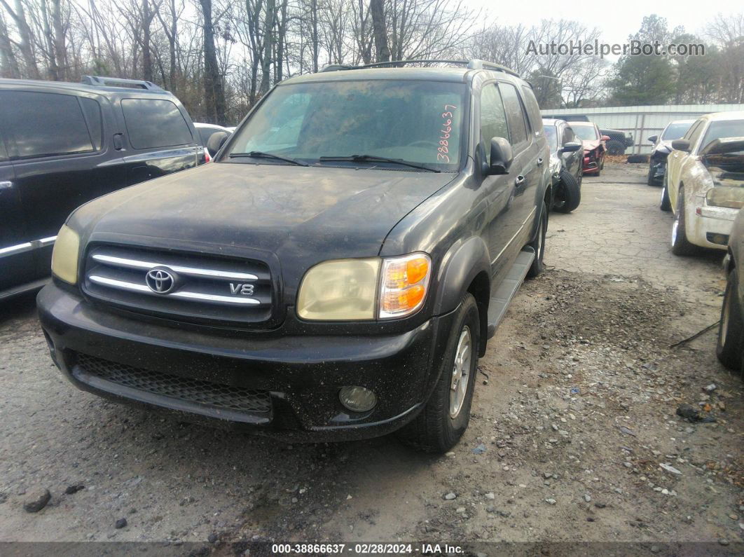 2002 Toyota Sequoia Limited V8 Black vin: 5TDZT38A22S074436