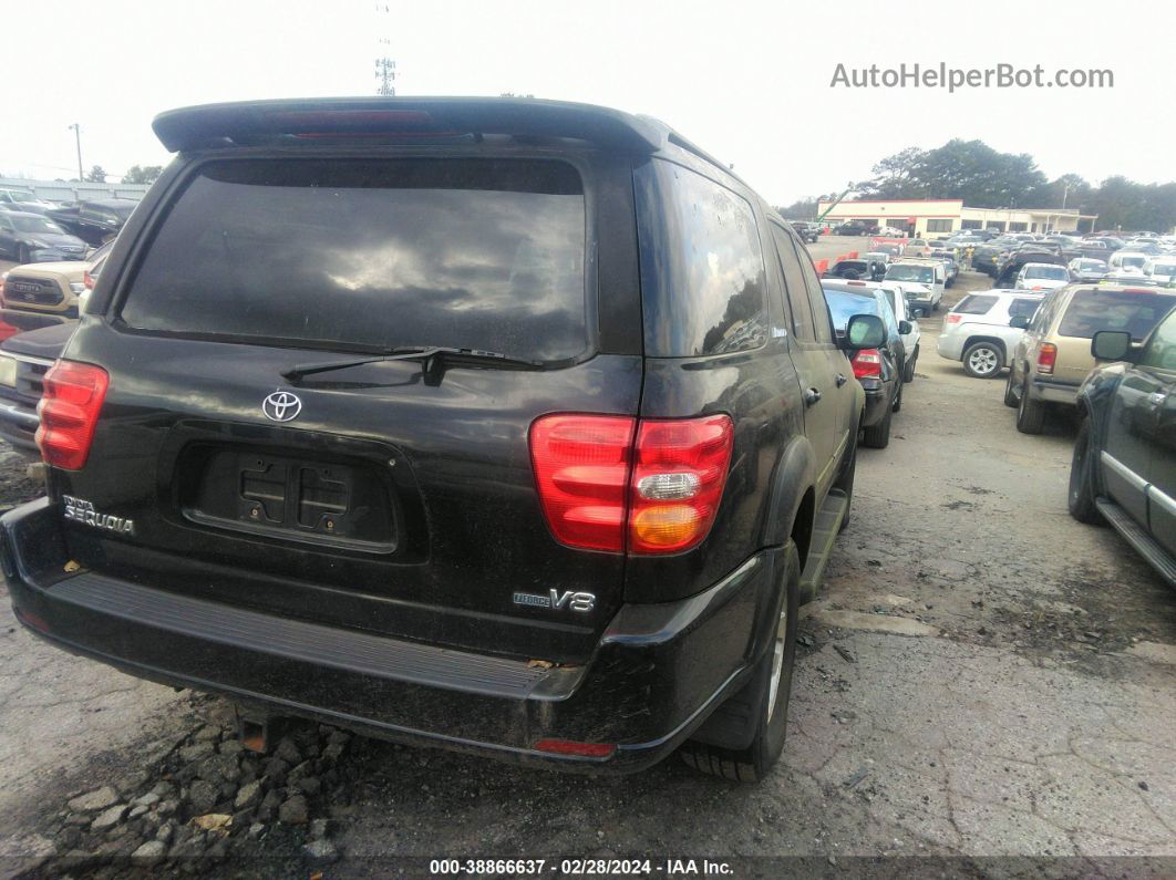 2002 Toyota Sequoia Limited V8 Black vin: 5TDZT38A22S074436