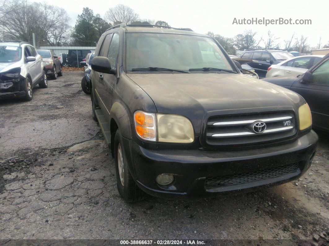 2002 Toyota Sequoia Limited V8 Black vin: 5TDZT38A22S074436