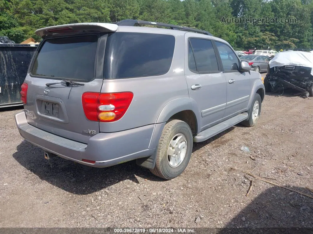 2002 Toyota Sequoia Limited V8 Silver vin: 5TDZT38A22S083363