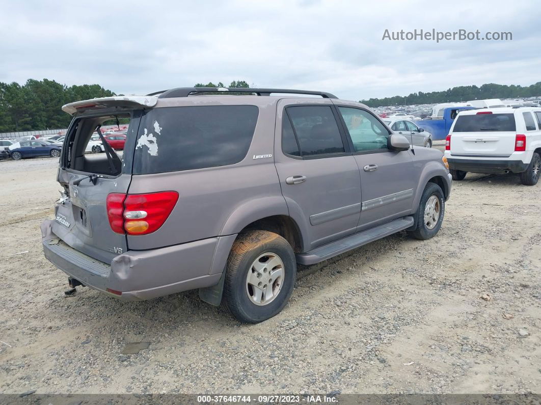 2002 Toyota Sequoia Limited Gray vin: 5TDZT38A22S101019