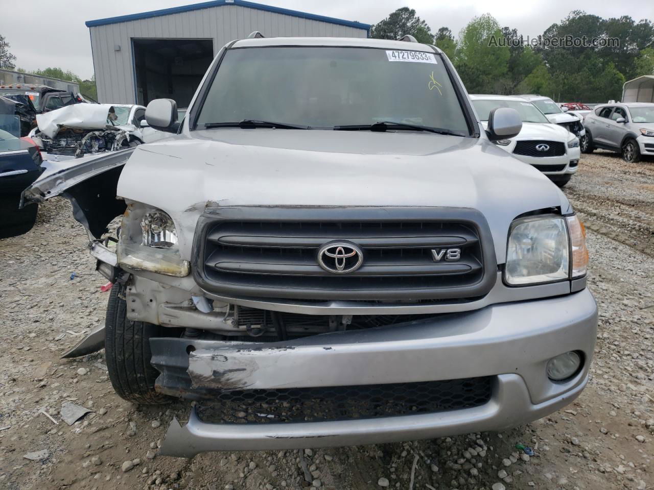 2002 Toyota Sequoia Limited Silver vin: 5TDZT38A22S106852