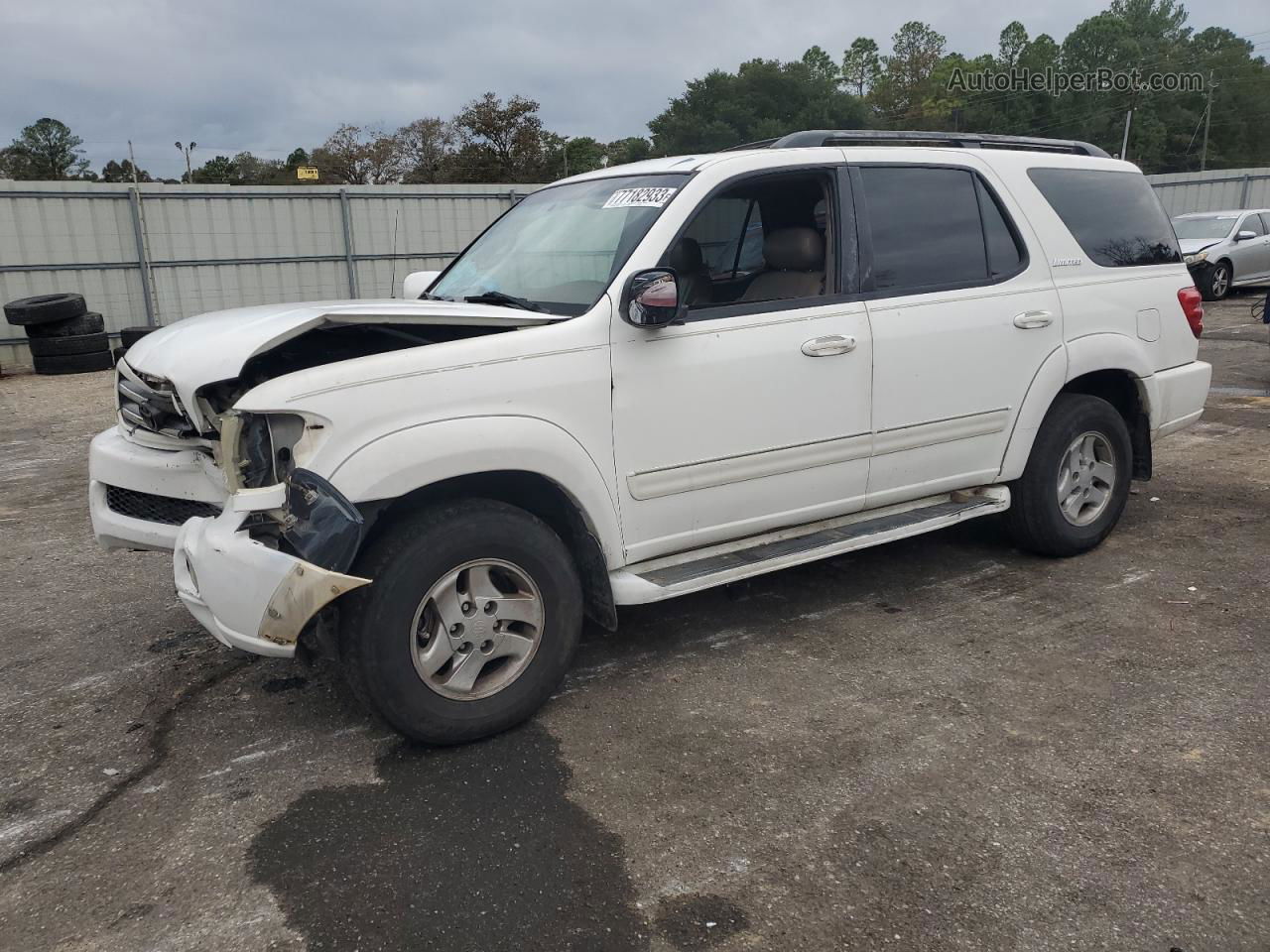 2002 Toyota Sequoia Limited White vin: 5TDZT38A22S136563