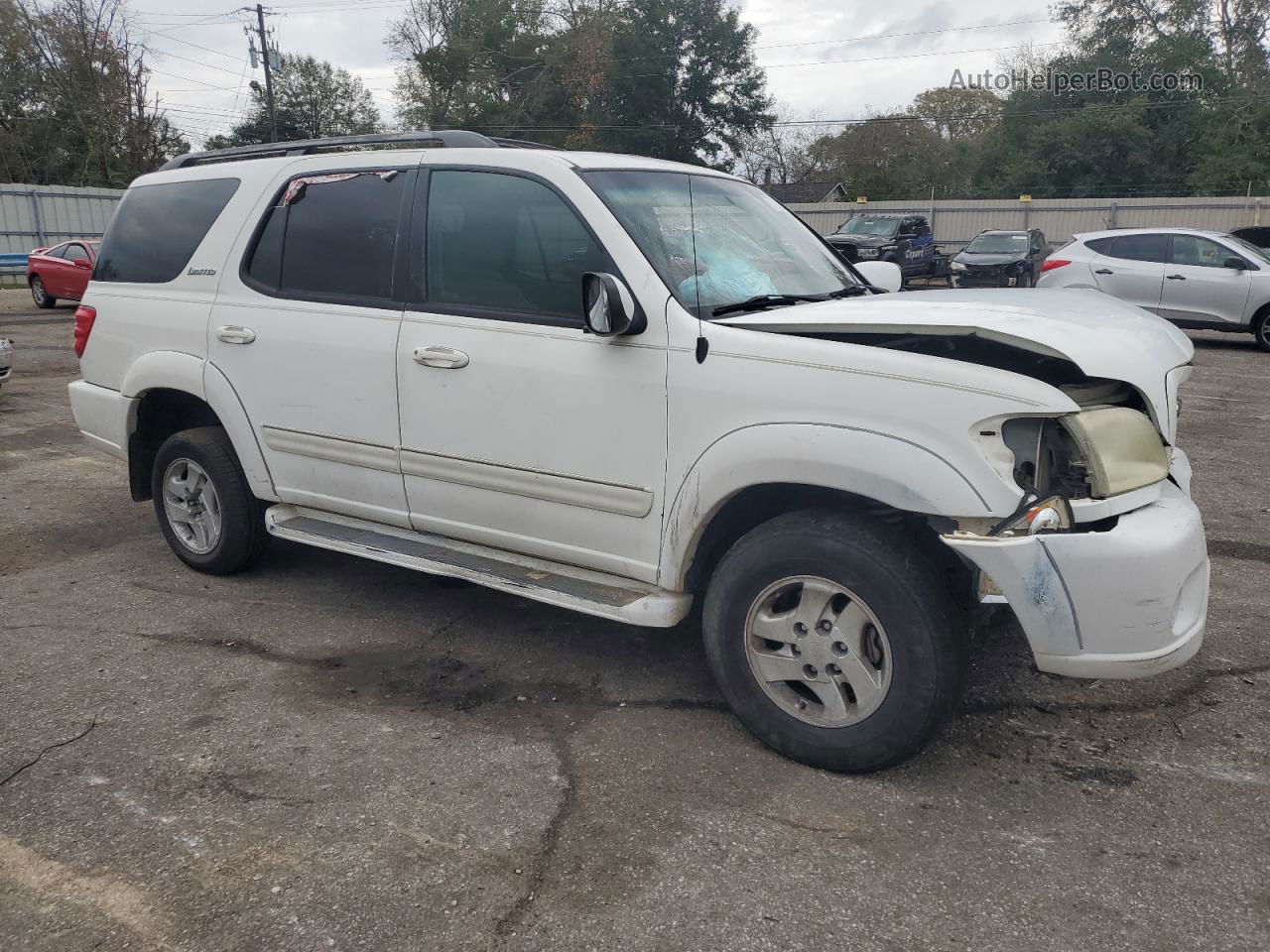 2002 Toyota Sequoia Limited White vin: 5TDZT38A22S136563