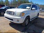 2002 Toyota Sequoia Limited V8 White vin: 5TDZT38A32S100378