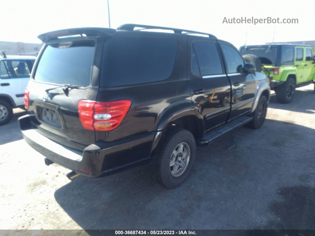 2002 Toyota Sequoia Limited Black vin: 5TDZT38A42S073109