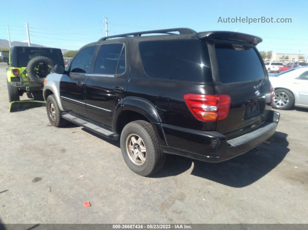 2002 Toyota Sequoia Limited Black vin: 5TDZT38A42S073109