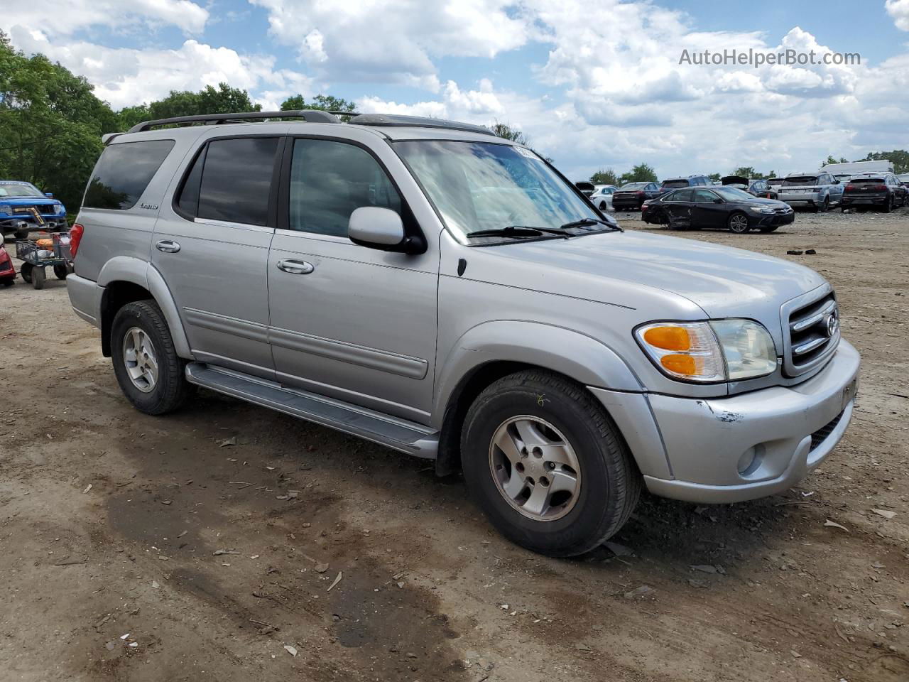 2002 Toyota Sequoia Limited Gray vin: 5TDZT38A42S089049