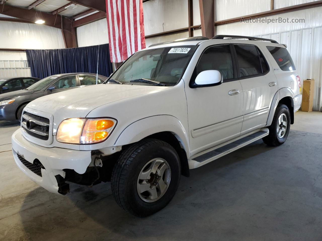 2002 Toyota Sequoia Limited White vin: 5TDZT38A42S136631