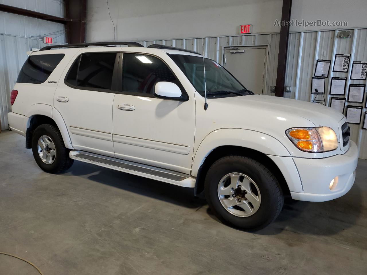 2002 Toyota Sequoia Limited White vin: 5TDZT38A42S136631