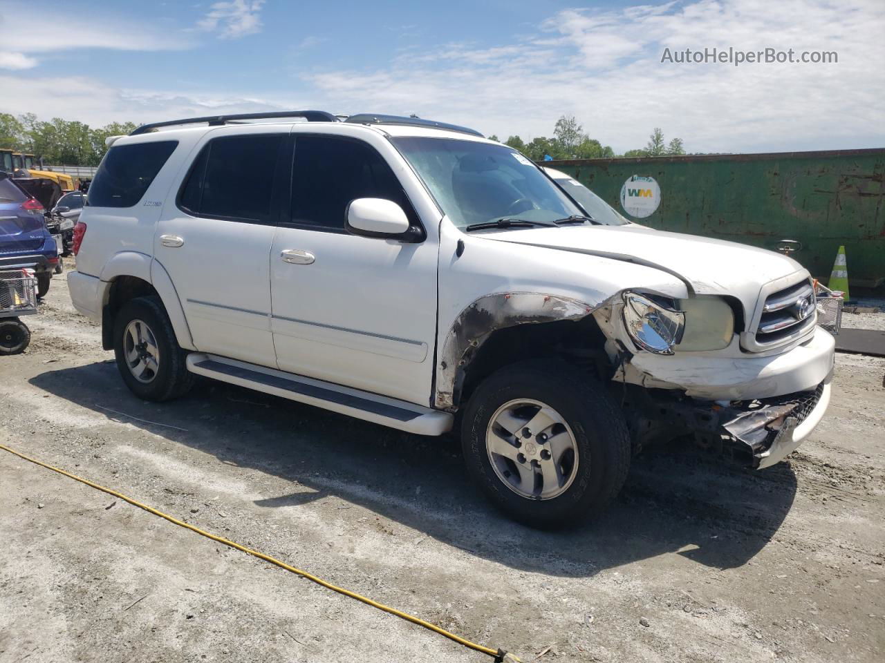 2002 Toyota Sequoia Limited White vin: 5TDZT38A52S108806