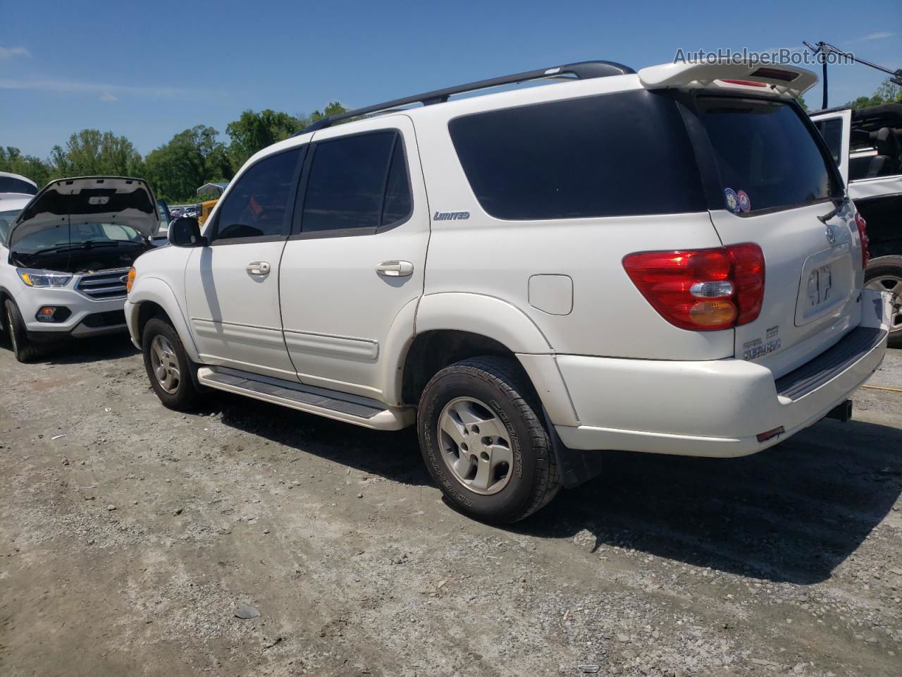 2002 Toyota Sequoia Limited White vin: 5TDZT38A52S108806