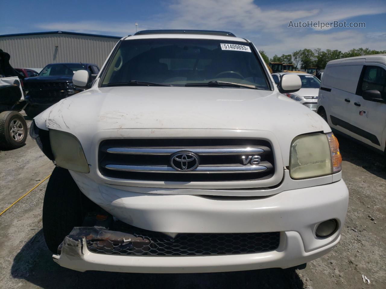 2002 Toyota Sequoia Limited White vin: 5TDZT38A52S108806