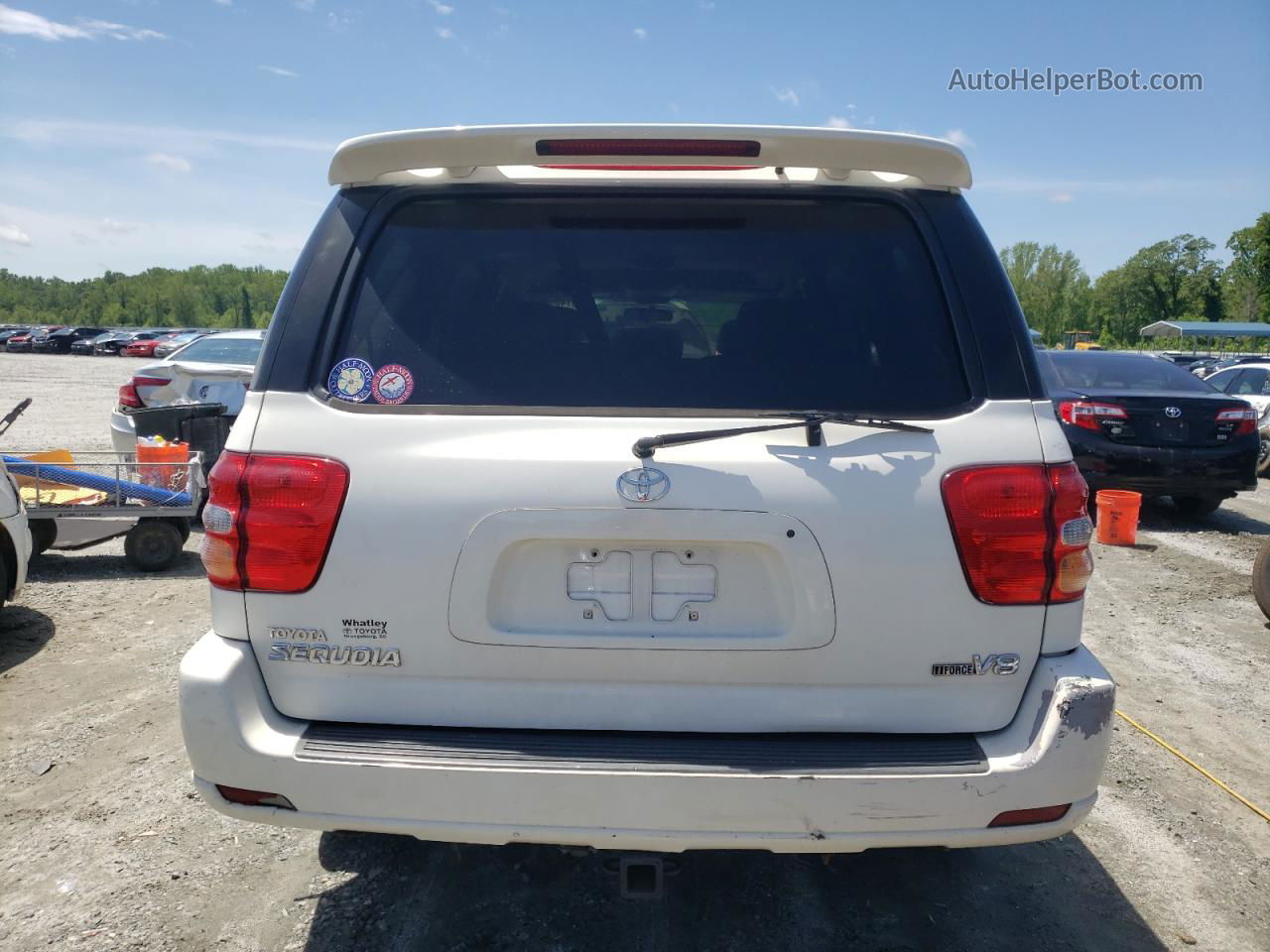 2002 Toyota Sequoia Limited White vin: 5TDZT38A52S108806