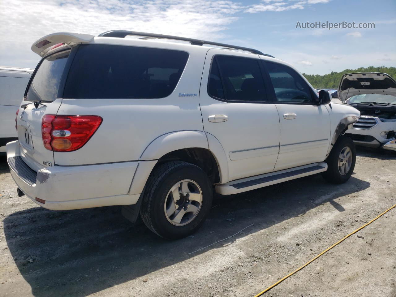 2002 Toyota Sequoia Limited Белый vin: 5TDZT38A52S108806