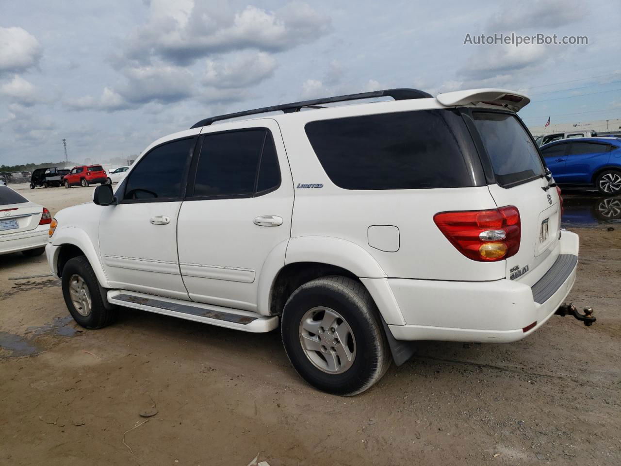 2002 Toyota Sequoia Limited White vin: 5TDZT38A52S135388