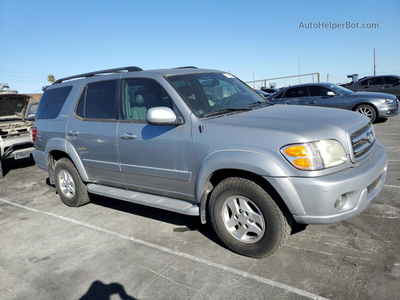 2002 Toyota Sequoia Limited Silver vin: 5TDZT38A62S119748