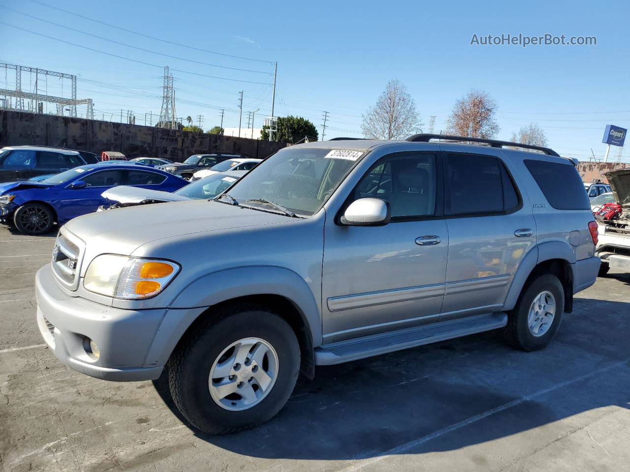 2002 Toyota Sequoia Limited Silver vin: 5TDZT38A62S119748