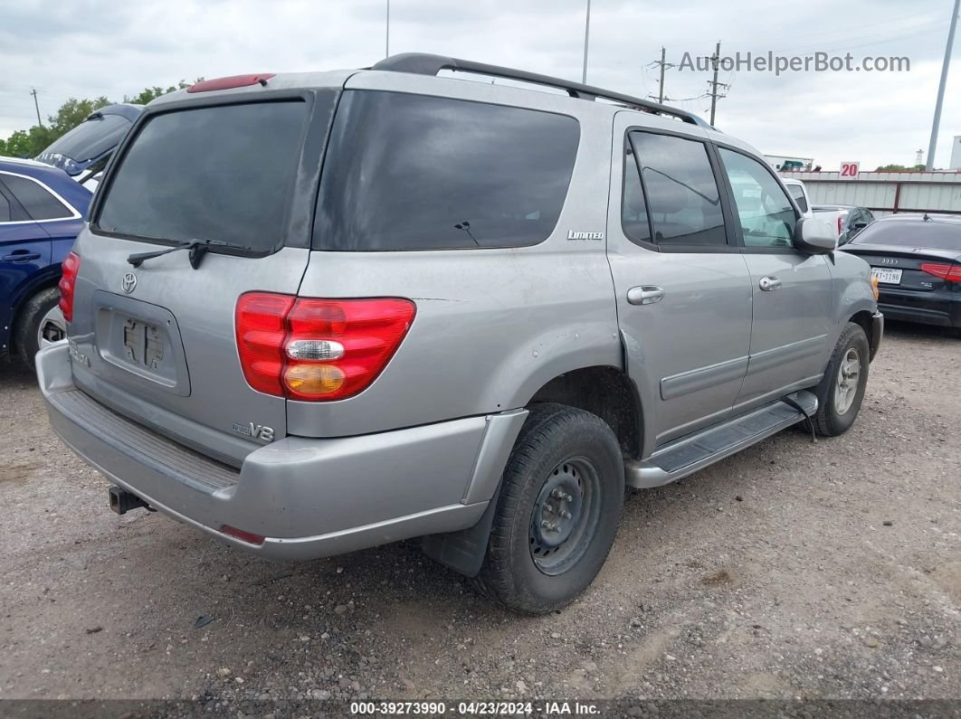 2002 Toyota Sequoia Limited V8 Silver vin: 5TDZT38A72S062041