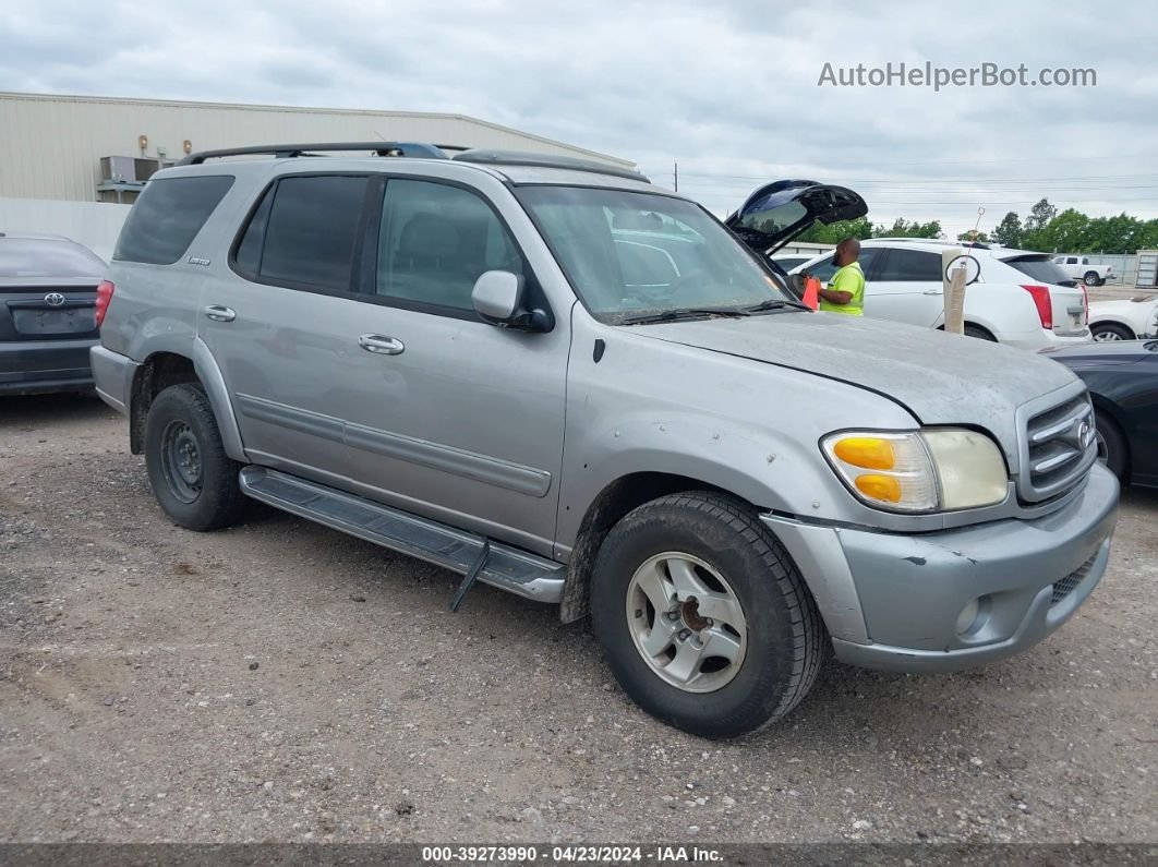2002 Toyota Sequoia Limited V8 Silver vin: 5TDZT38A72S062041