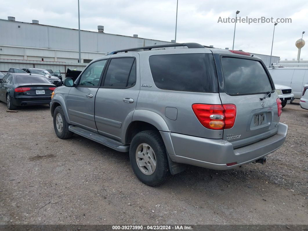 2002 Toyota Sequoia Limited V8 Silver vin: 5TDZT38A72S062041