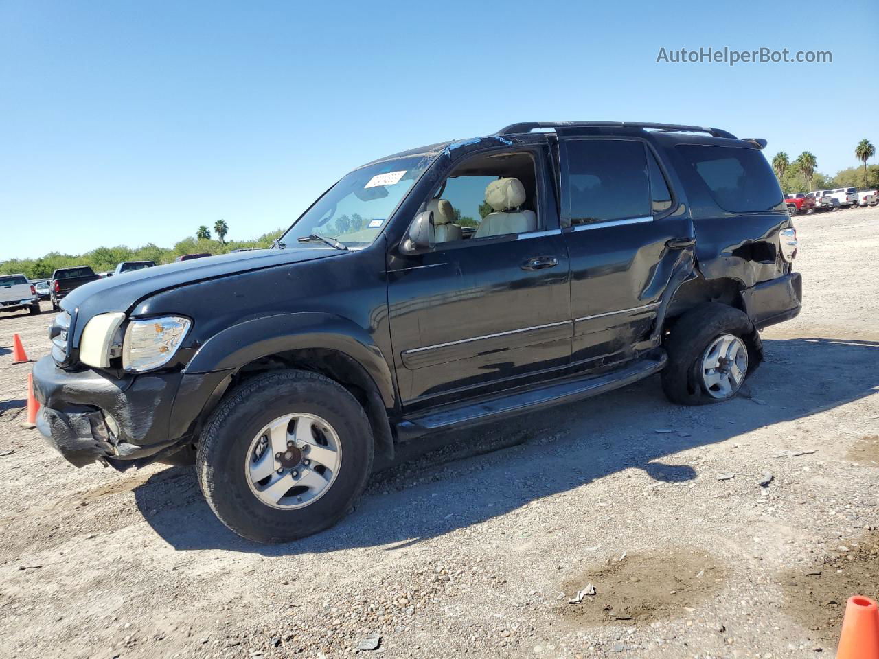 2002 Toyota Sequoia Limited Black vin: 5TDZT38A72S067286