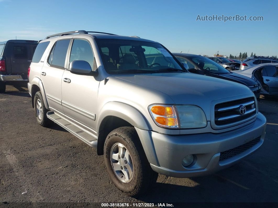 2002 Toyota Sequoia Limited Silver vin: 5TDZT38A72S079227