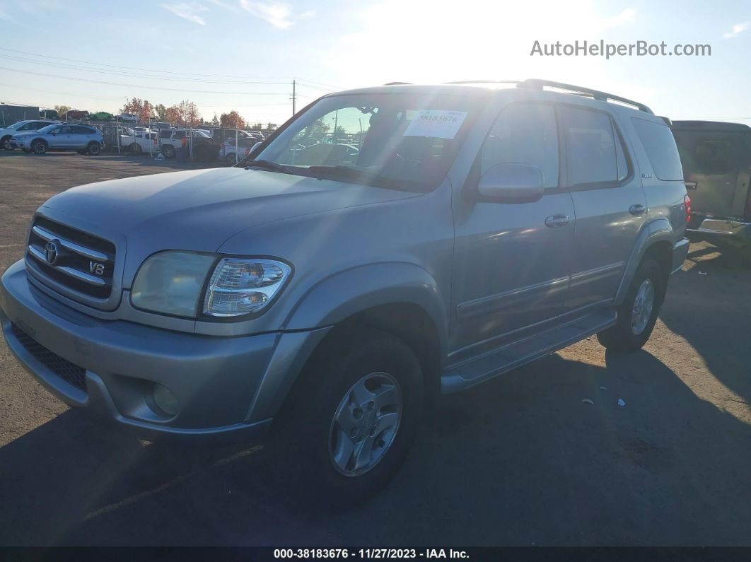 2002 Toyota Sequoia Limited Silver vin: 5TDZT38A72S079227